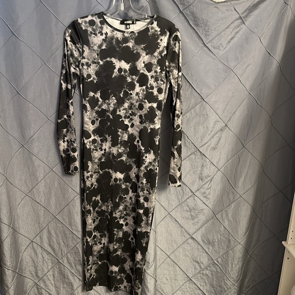 Missguided tie-dye style pencil long sleeve dress small/4 - Picture 2 of 5